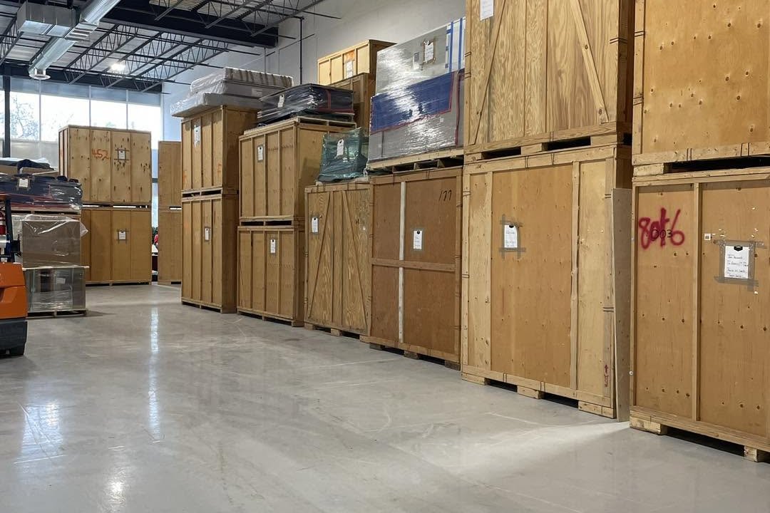 Private wooden storage vaults at the Turpin Moving & Storage warehouse serving Collingwood